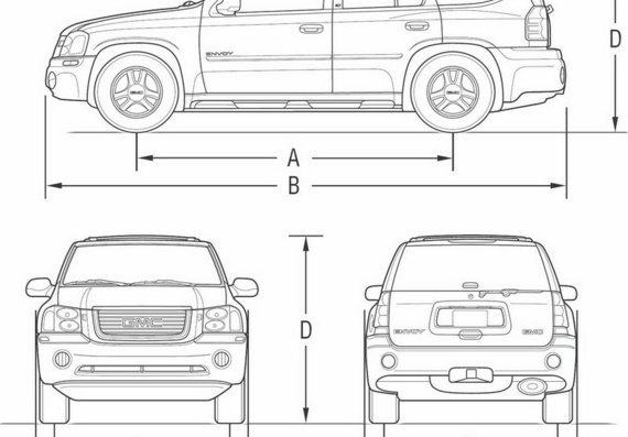 GMC Envoy (2007) (GMS Envoy (2007)) - drawings (figures) of the car
